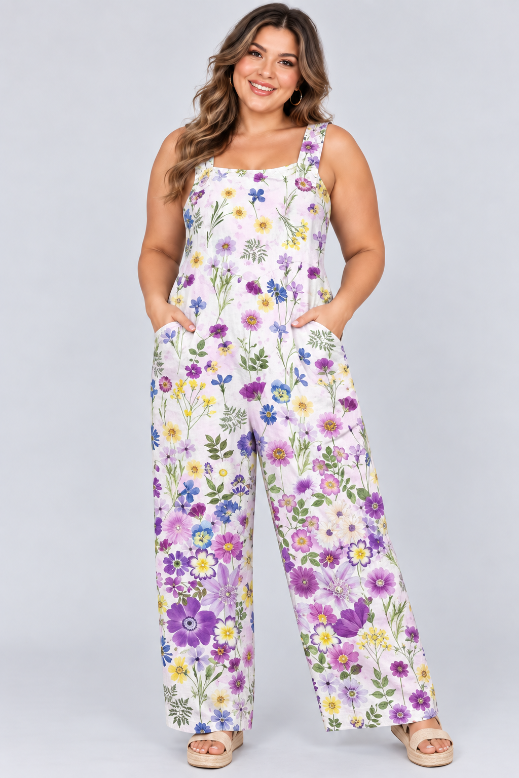 Loose-Fitting Jumpsuit with Suspenders