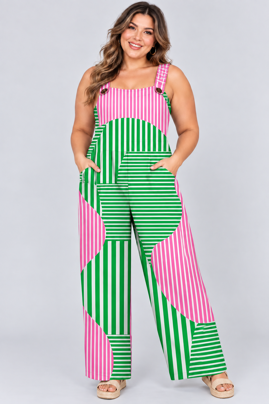 Loose-Fitting Jumpsuit with Suspenders