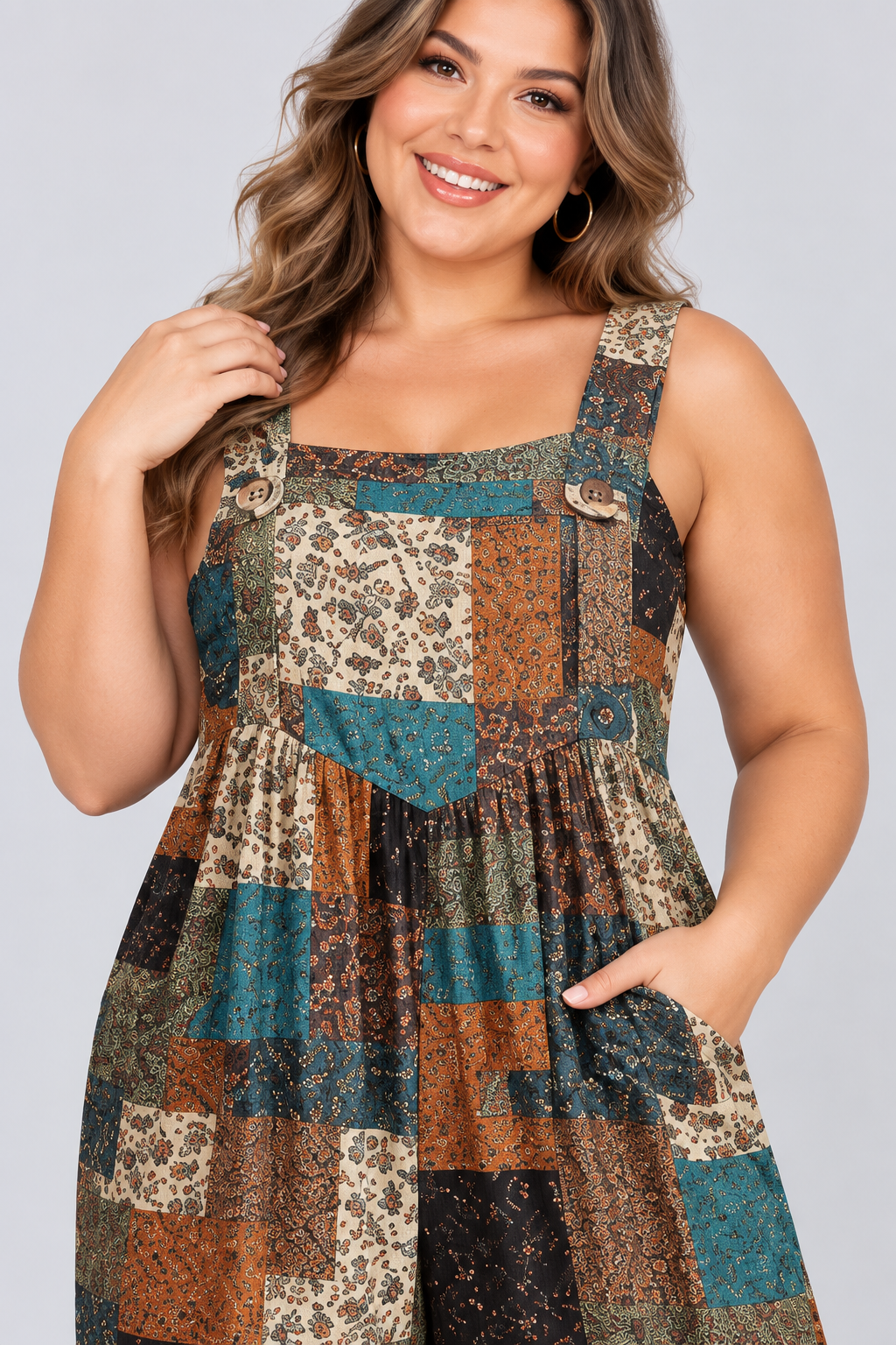 Loose-Fitting Jumpsuit with Suspenders
