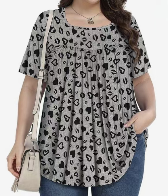 【LIMITED TIME 40% OFF】Plus Size Printed Tunic - Stretchy & Curve-Friendly