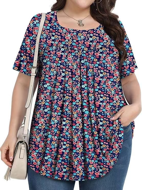 【LIMITED TIME 40% OFF】Plus Size Printed Tunic - Stretchy & Curve-Friendly