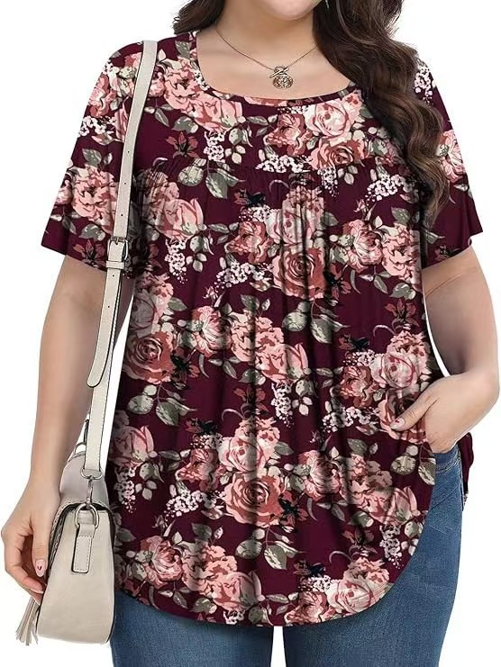 【LIMITED TIME 40% OFF】Plus Size Printed Tunic - Stretchy & Curve-Friendly