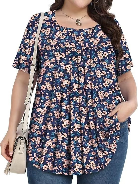 【LIMITED TIME 40% OFF】Plus Size Printed Tunic - Stretchy & Curve-Friendly