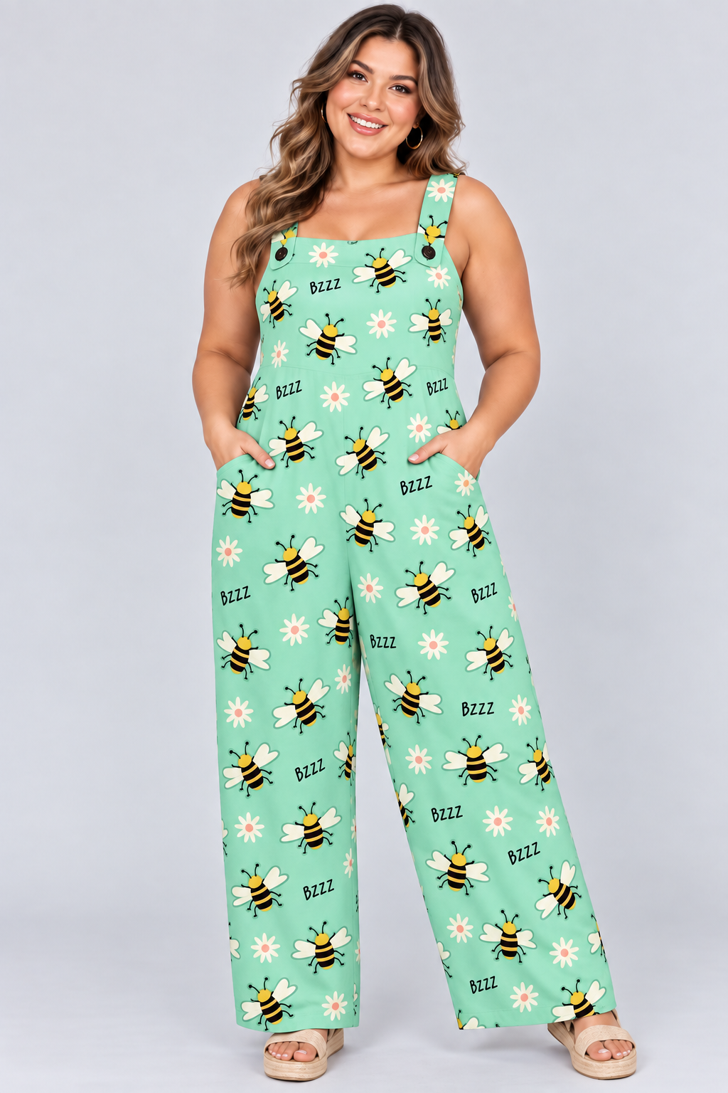 Loose-Fitting Jumpsuit with Suspenders