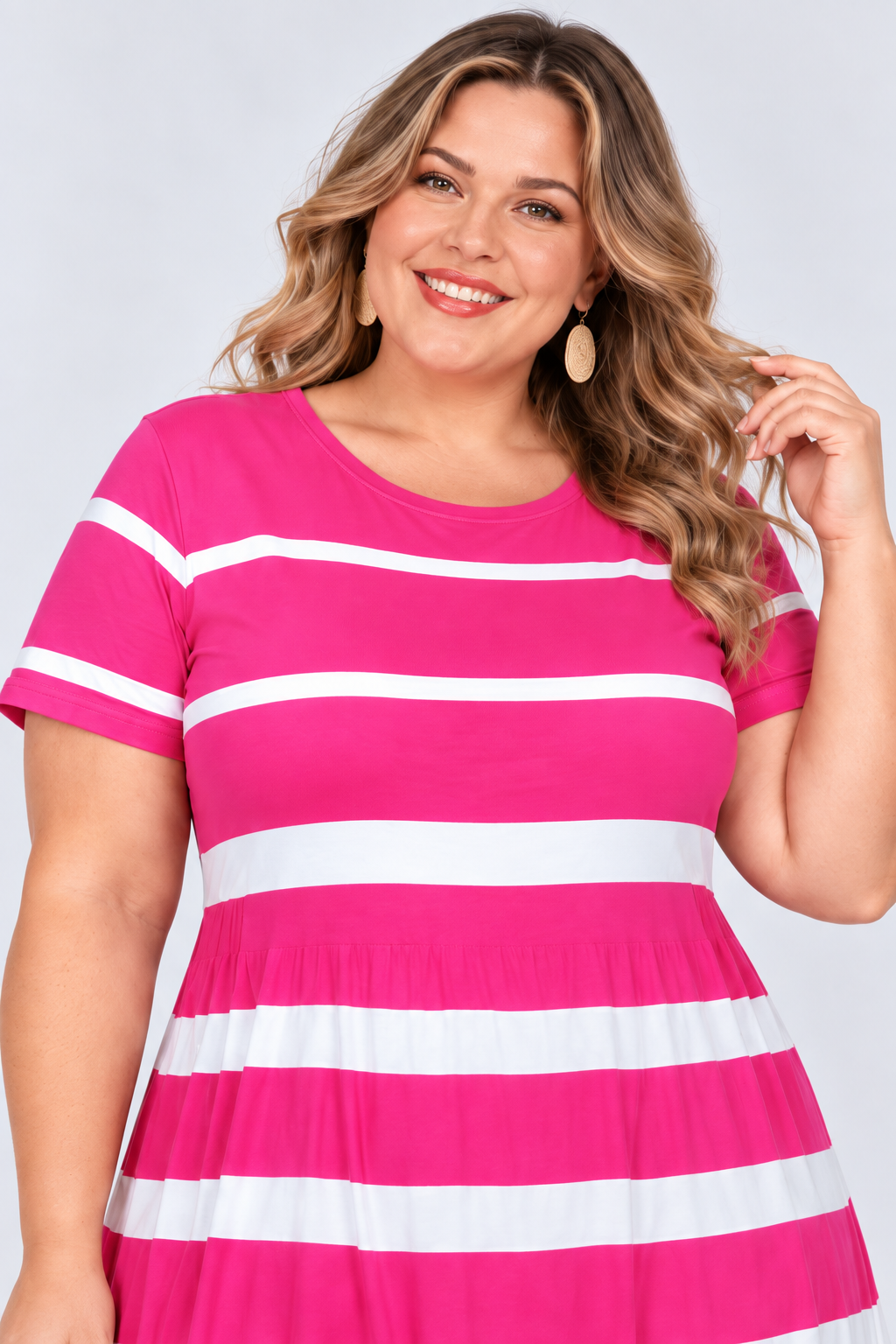 Printed loose pocket casual short sleeve women's dress