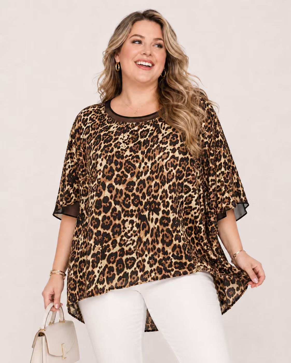 Large size fashionable short-sleeved casual versatile top T-shirt