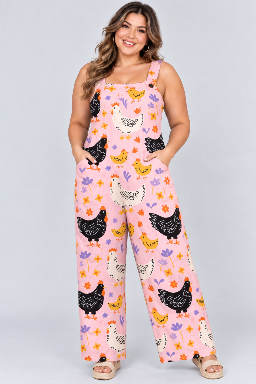 Loose-Fitting Jumpsuit with Suspenders