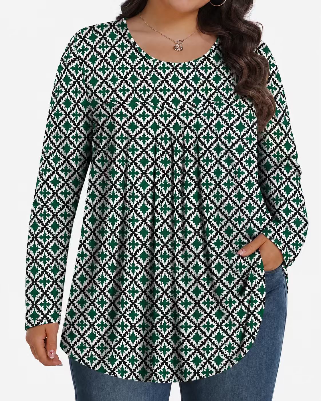 Long-Sleeved Pullover Large Size Floral 3D Printed Women'S Top