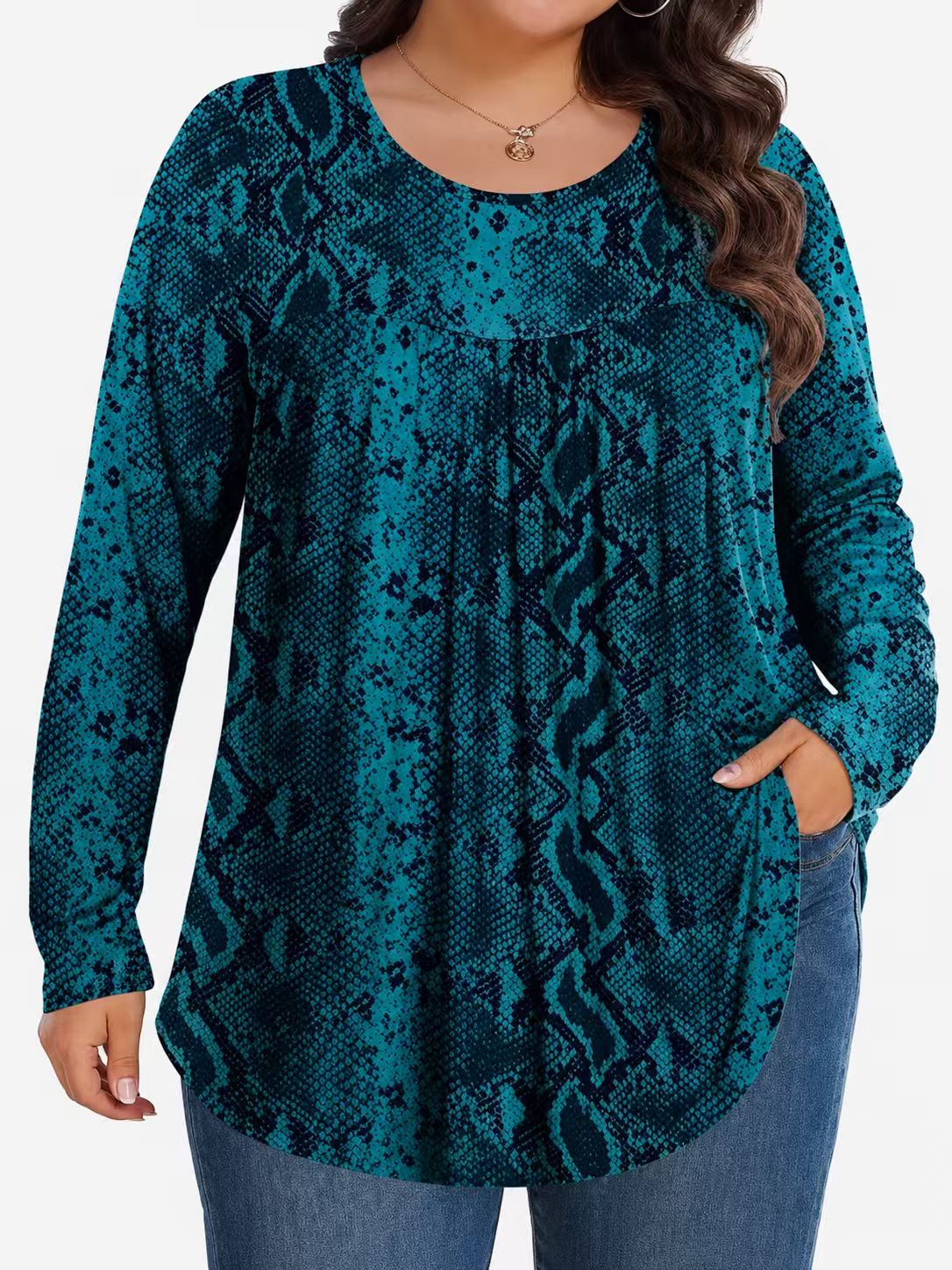 Long-Sleeved Pullover Large Size Floral 3D Printed Women'S Top