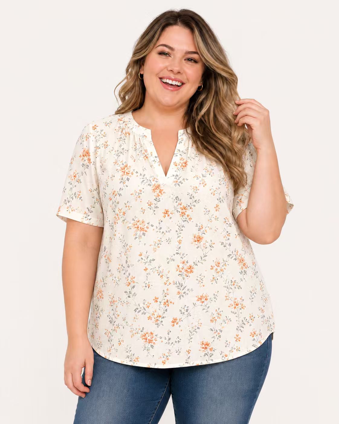 【LIMITED TIME 50% OFF】V-Neck Short Sleeve T Shirt Casual Loose Fit Soft Basic Top Everyday Summer Shirt