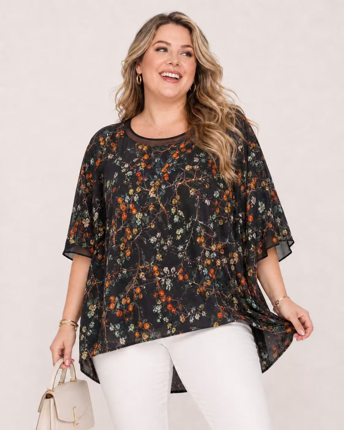 Large size fashionable short-sleeved casual versatile top T-shirt