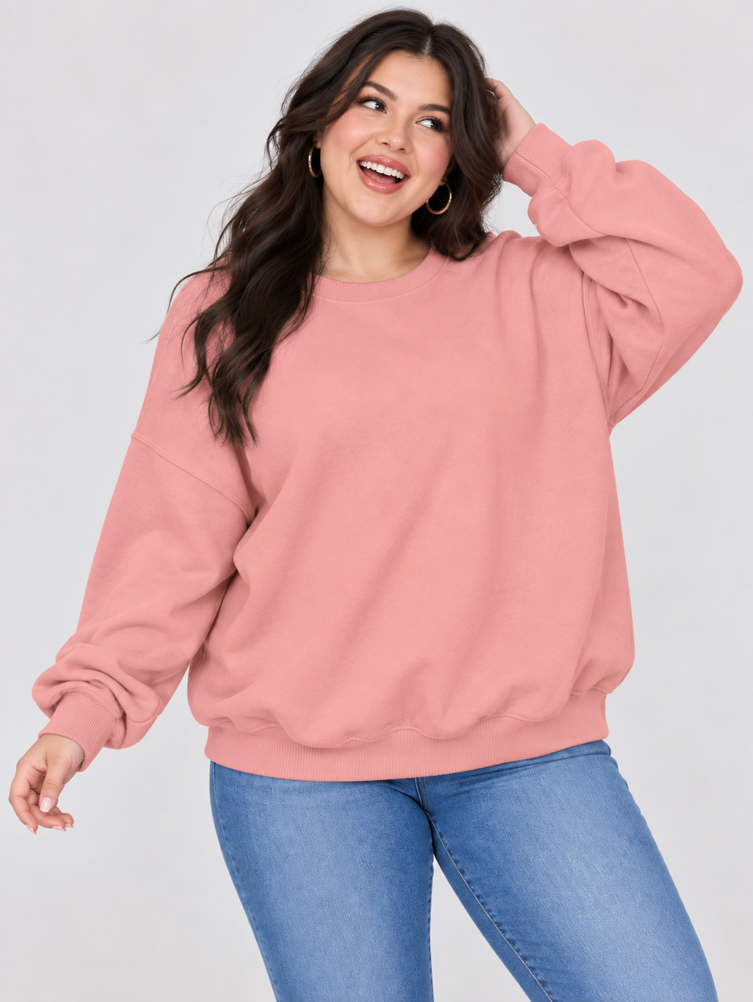 Long-sleeve round-neck pullover sport shirt casual top