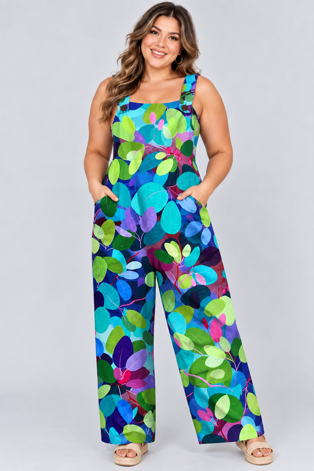 Loose-Fitting Jumpsuit with Suspenders