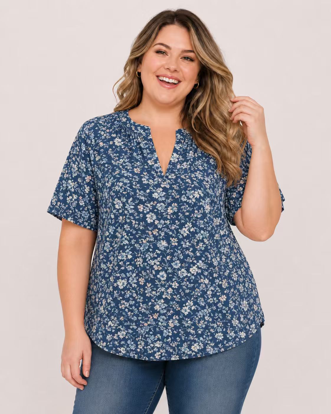 【LIMITED TIME 50% OFF】V-Neck Short Sleeve T Shirt Casual Loose Fit Soft Basic Top Everyday Summer Shirt