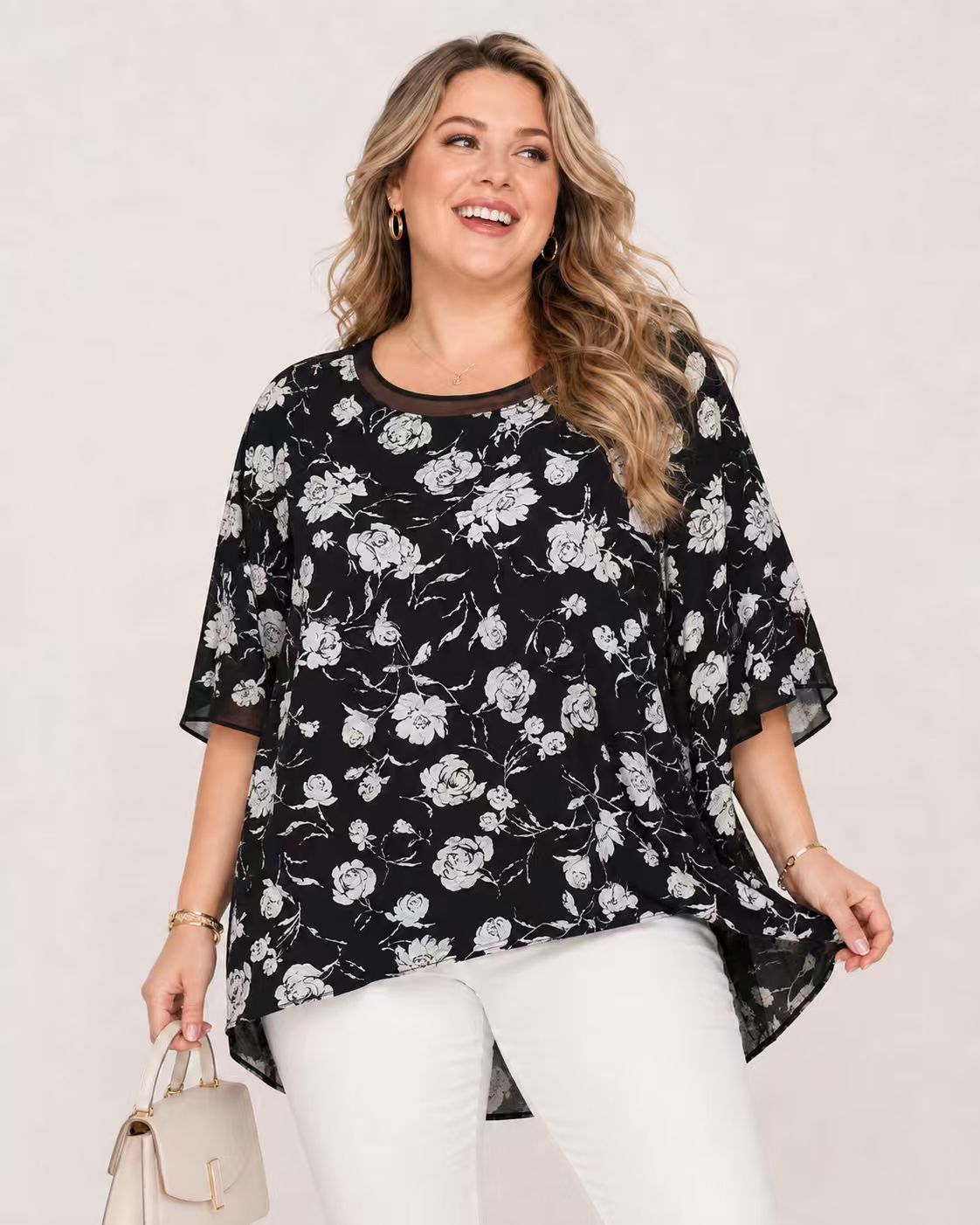 Large size fashionable short-sleeved casual versatile top T-shirt