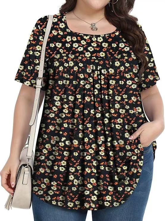 【LIMITED TIME 40% OFF】Plus Size Printed Tunic - Stretchy & Curve-Friendly