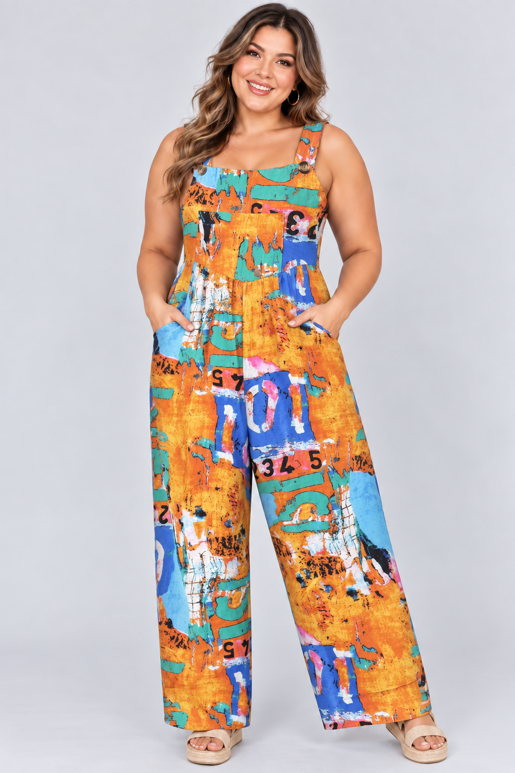 Loose-Fitting Jumpsuit with Suspenders