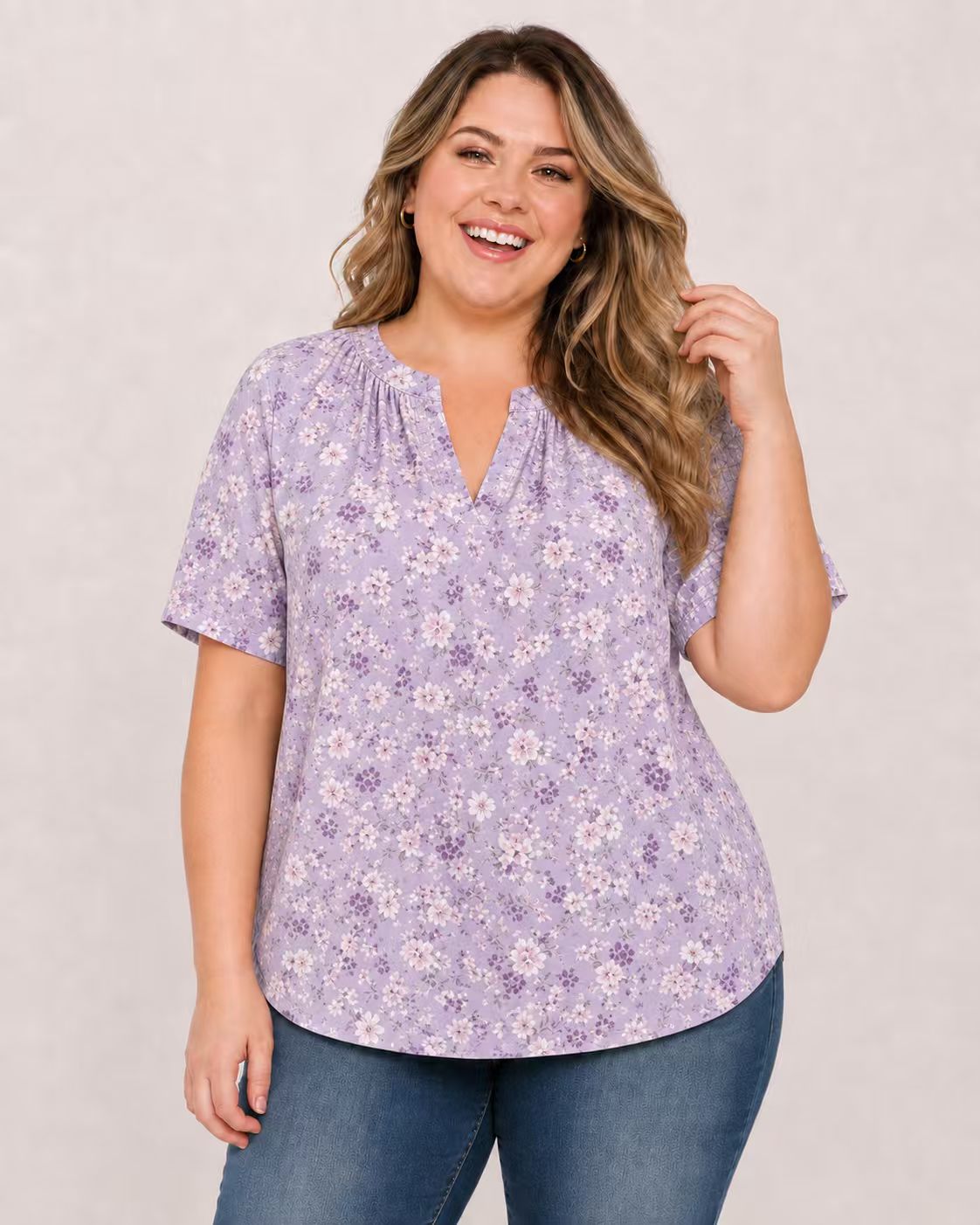 【LIMITED TIME 50% OFF】V-Neck Short Sleeve T Shirt Casual Loose Fit Soft Basic Top Everyday Summer Shirt