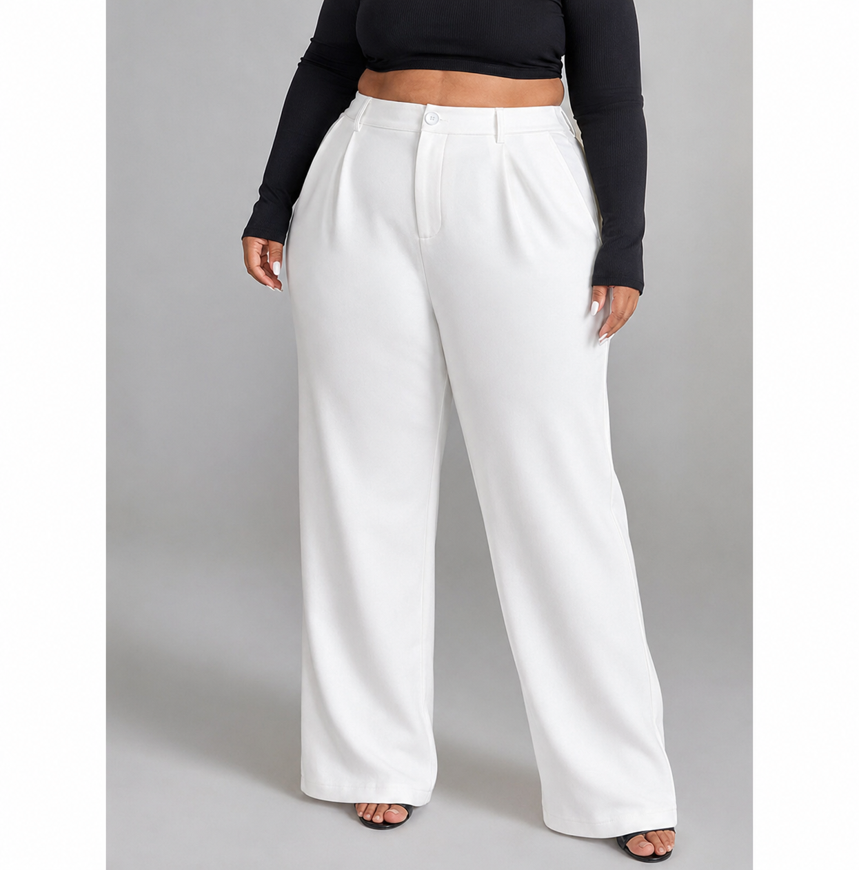 Summer new lightweight suit pants, high-waisted, slimming, versatile, straight-leg, casual, loose, wide-leg trousers