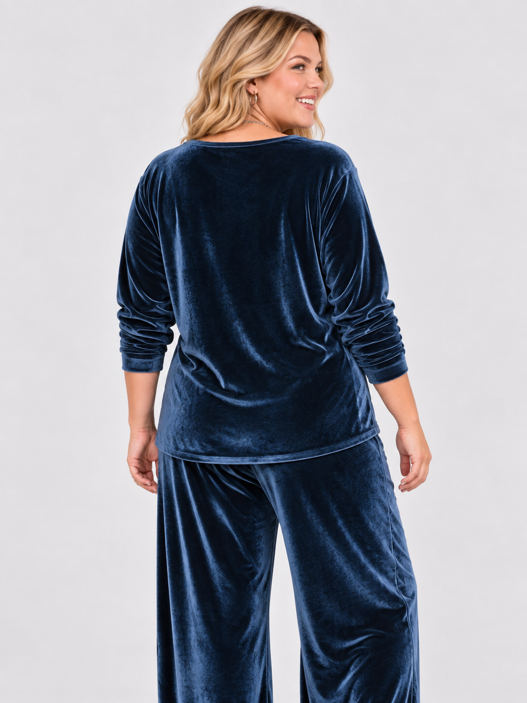 women's clothing casual round neck pullover long sleeves plus trousers velvet multi-color 