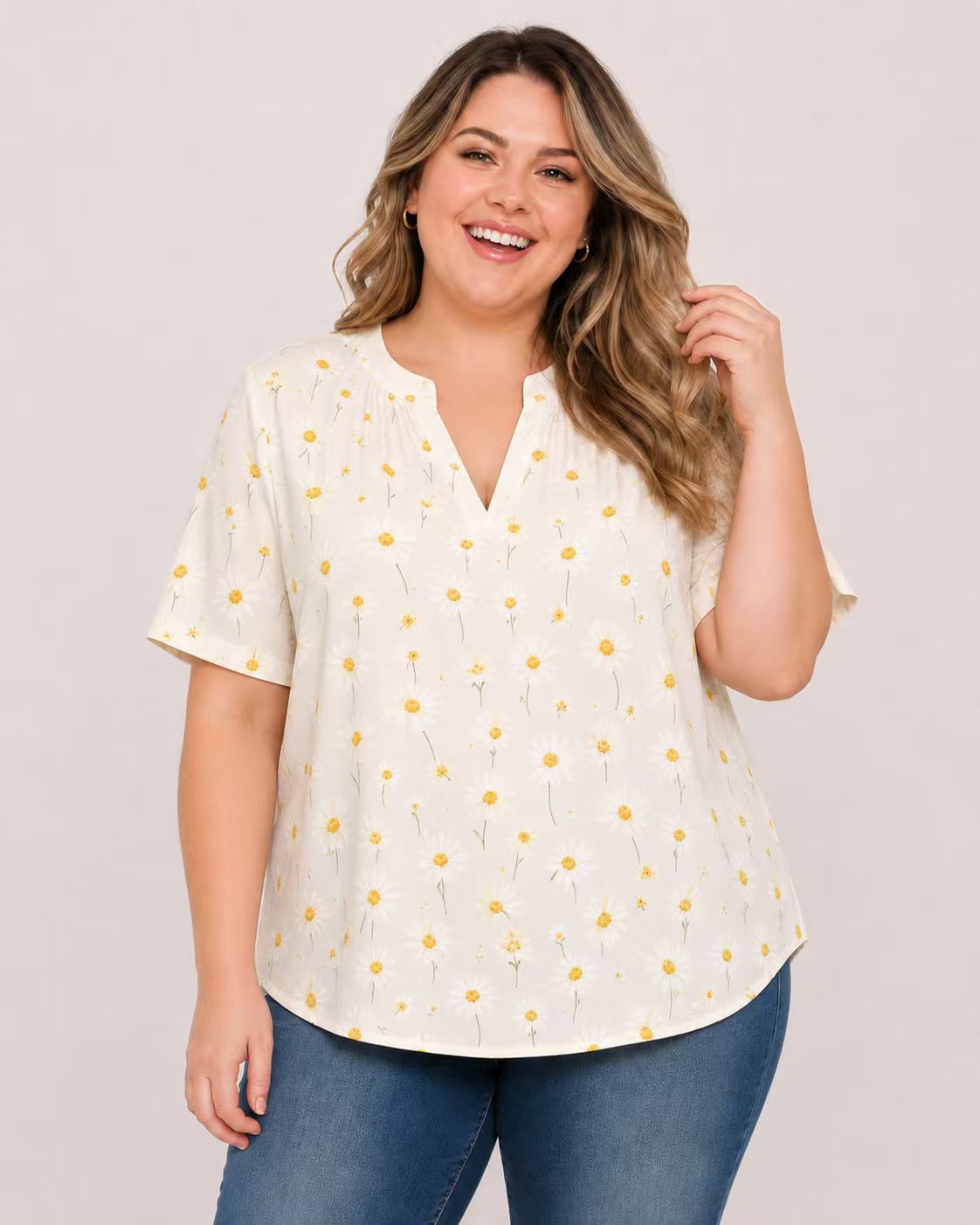【LIMITED TIME 50% OFF】V-Neck Short Sleeve T Shirt Casual Loose Fit Soft Basic Top Everyday Summer Shirt