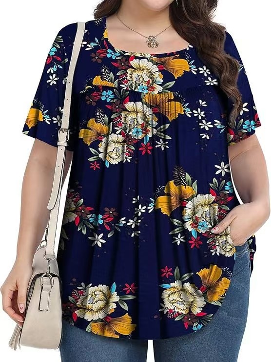 【LIMITED TIME 40% OFF】Plus Size Printed Tunic - Stretchy & Curve-Friendly