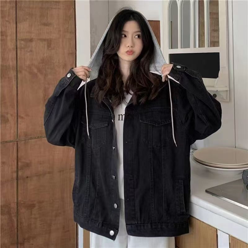 Spot short coat cotton coat 2026 winter fleece new cotton loose Korean denim fur collar thick jacket women