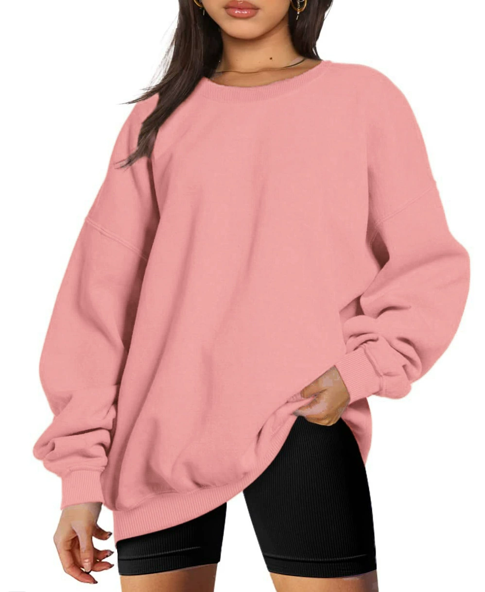 Long-sleeve round-neck pullover sport shirt casual top