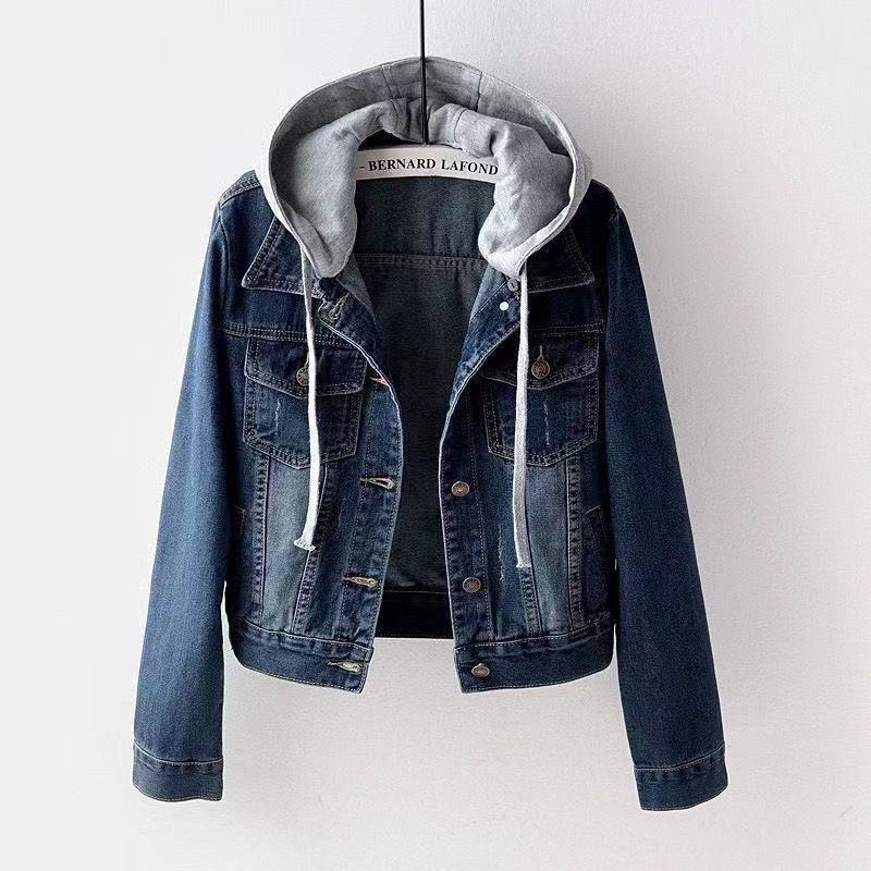 Spot short coat cotton coat 2026 winter fleece new cotton loose Korean denim fur collar thick jacket women
