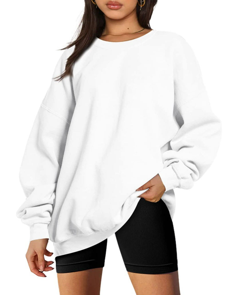 Long-sleeve round-neck pullover sport shirt casual top