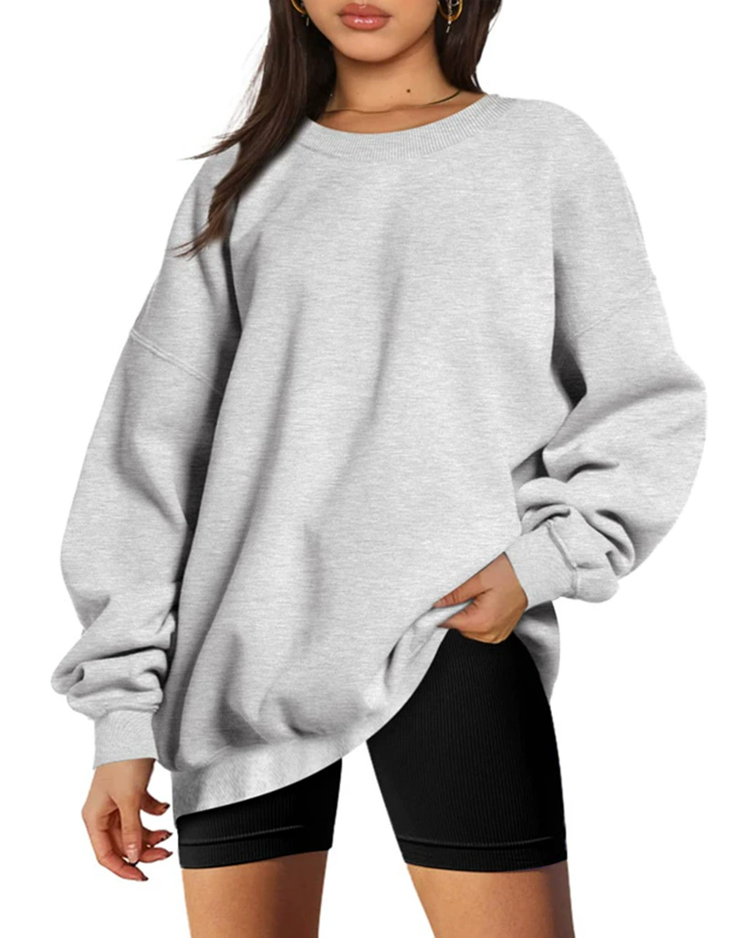 Long-sleeve round-neck pullover sport shirt casual top