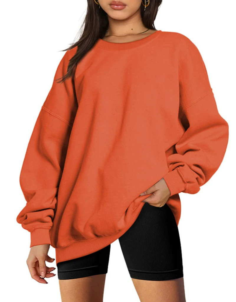 Long-sleeve round-neck pullover sport shirt casual top
