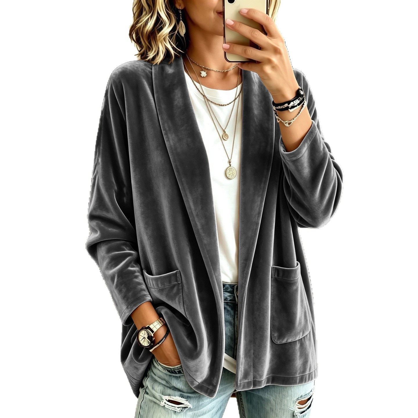 women's autumn long sleeve cardigan coat top