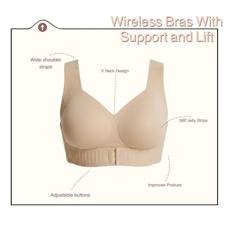 Plus Size Bra Posture-Correcting Breathable Push-Up Anti-Sagging Lift Sports Bra For Women
