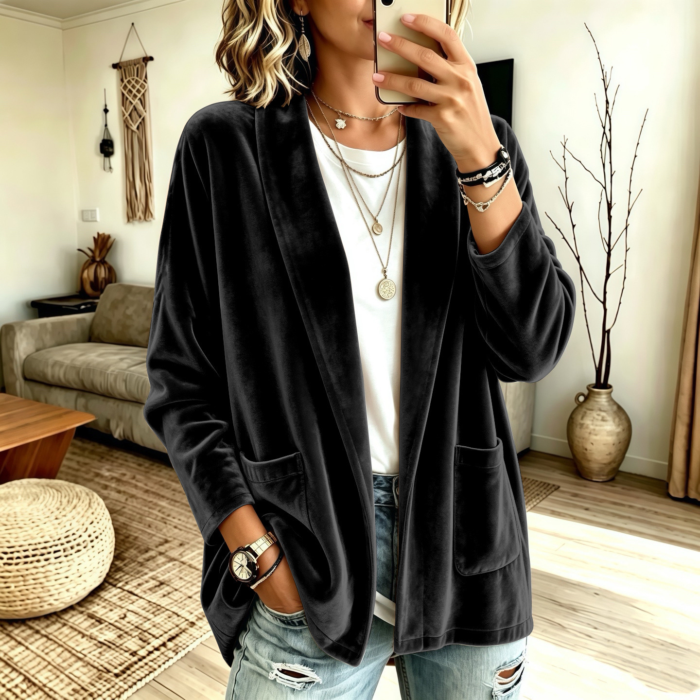 women's autumn long sleeve cardigan coat top