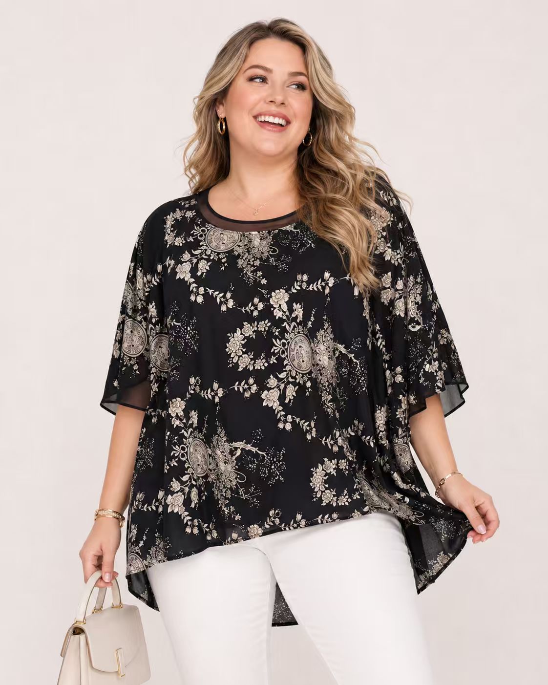 Large size fashionable short-sleeved casual versatile top T-shirt