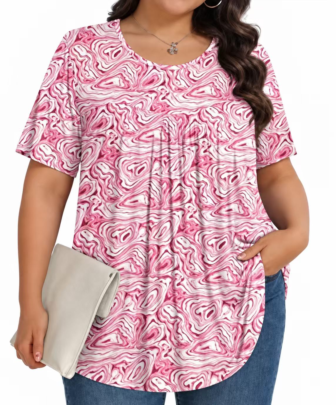 【LIMITED TIME 40% OFF】Plus Size Printed Tunic - Stretchy & Curve-Friendly