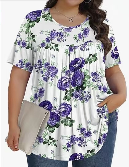 【LIMITED TIME 40% OFF】Plus Size Printed Tunic - Stretchy & Curve-Friendly