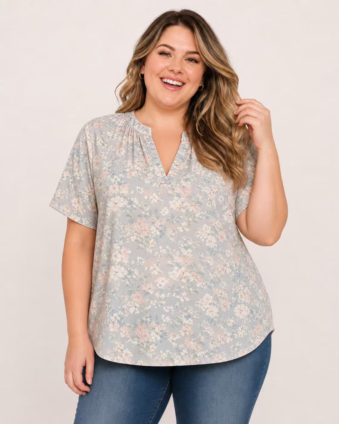 【LIMITED TIME 50% OFF】V-Neck Short Sleeve T Shirt Casual Loose Fit Soft Basic Top Everyday Summer Shirt