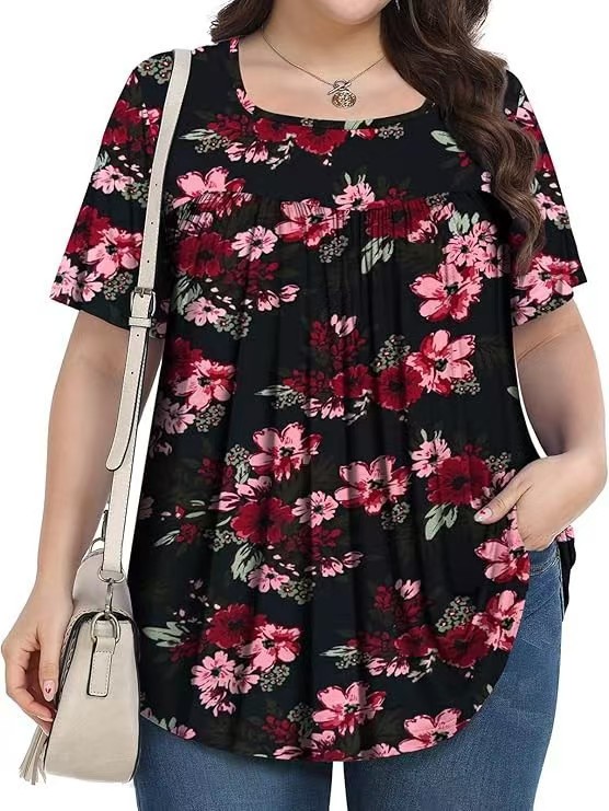 【LIMITED TIME 40% OFF】Plus Size Printed Tunic - Stretchy & Curve-Friendly