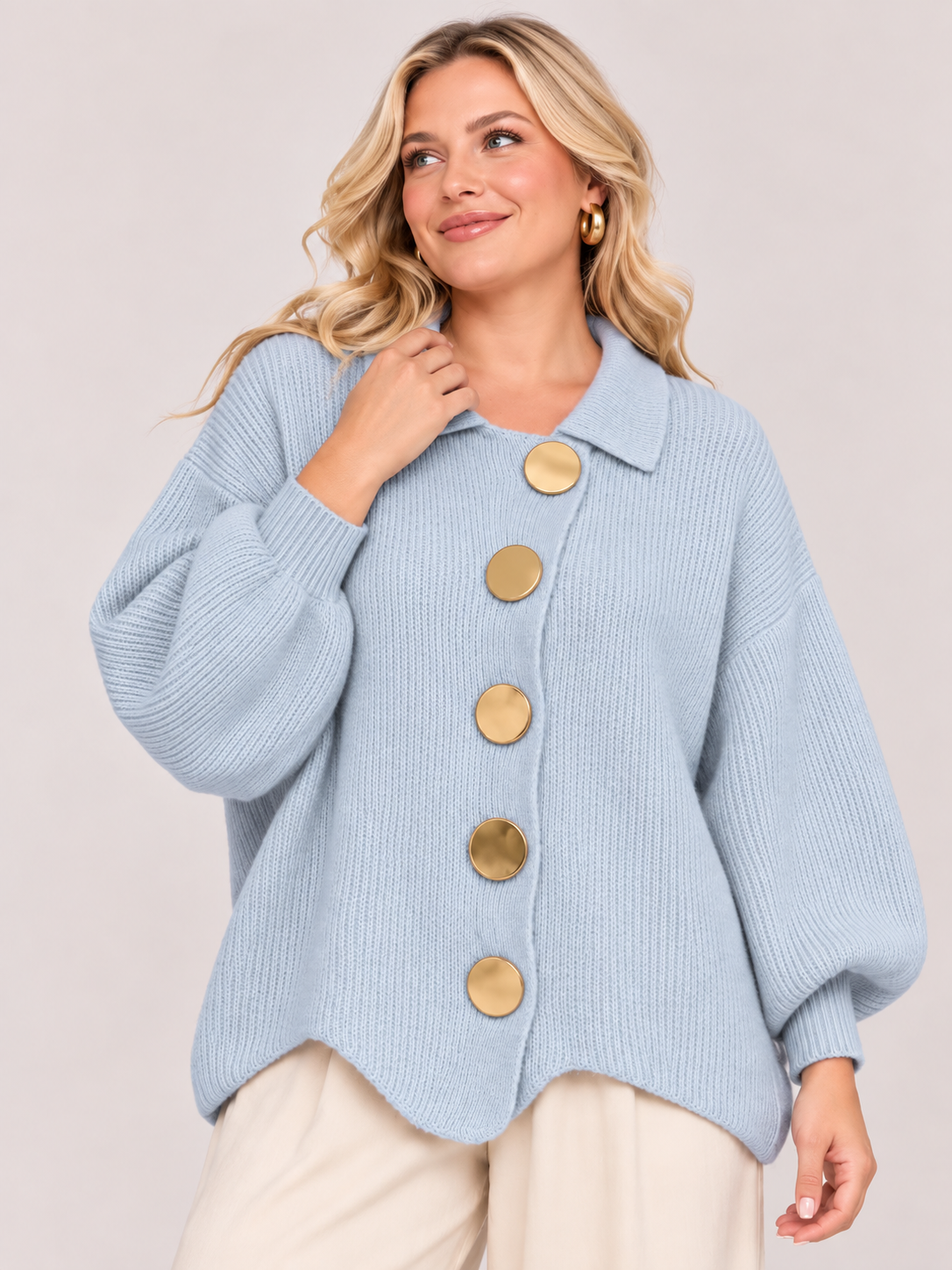 autumn and winter new women's knitwear long sleeve top coat