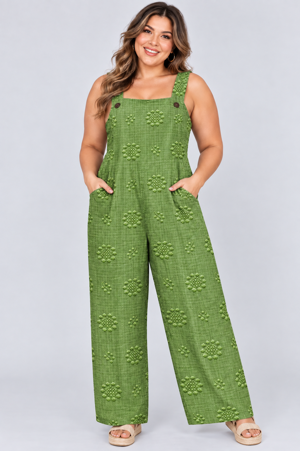 Loose-Fitting Jumpsuit with Suspenders