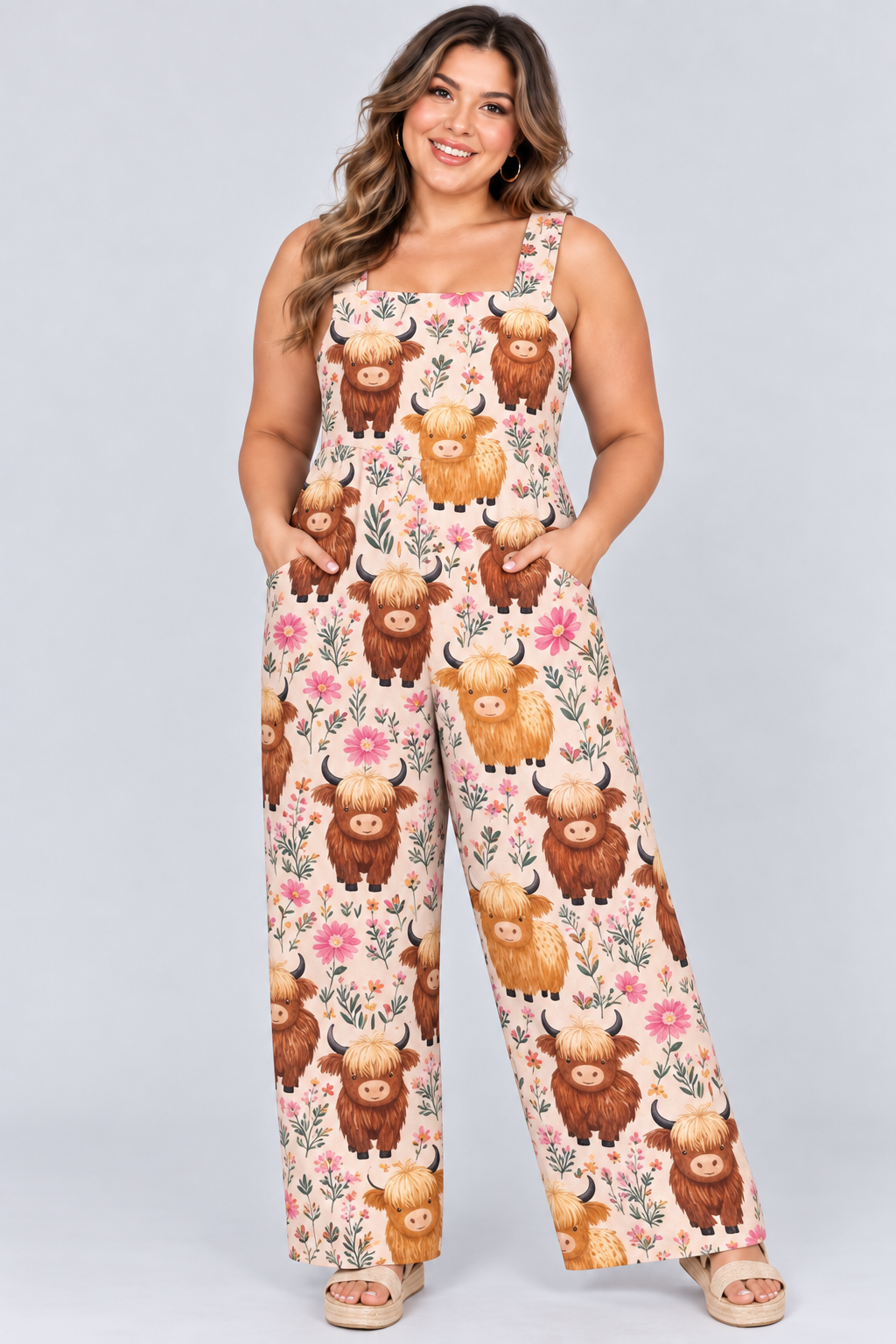 Loose-Fitting Jumpsuit with Suspenders
