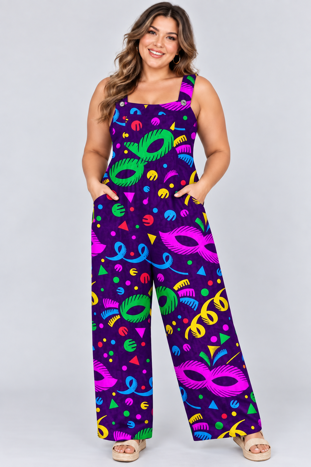 Loose-Fitting Jumpsuit with Suspenders