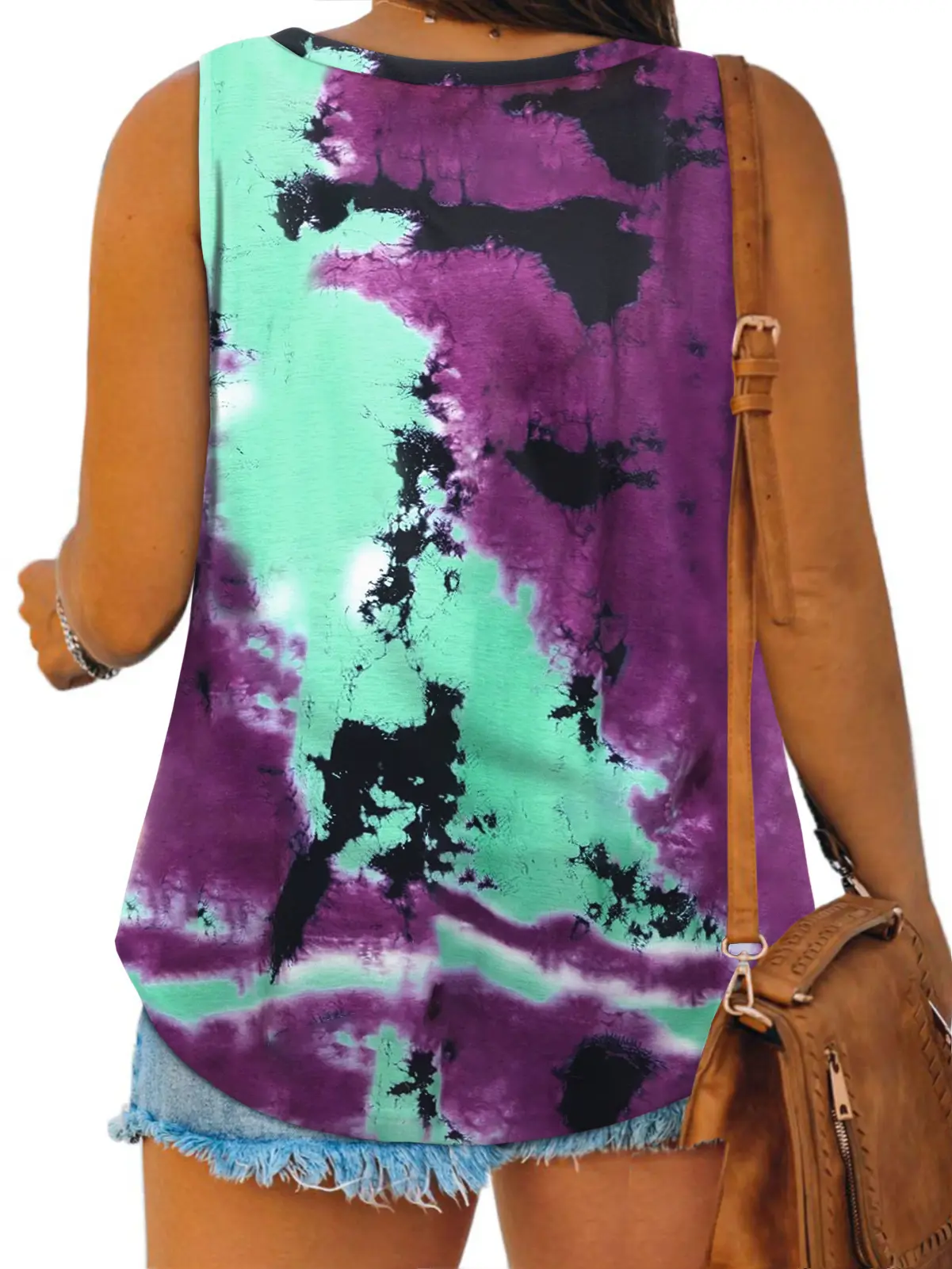 Summer Plus Size Tank Tops for Women V-Neck Tie Dye Color Basic Sleeveless Loose Fit Tees Chic Stretchable Breathable Solid Print Striped summervibes tshirt