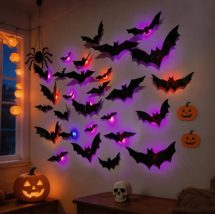 🔥 2026 HALLOWEEN EARLY SALE — 3D Light-Up Bat Decoration Set
