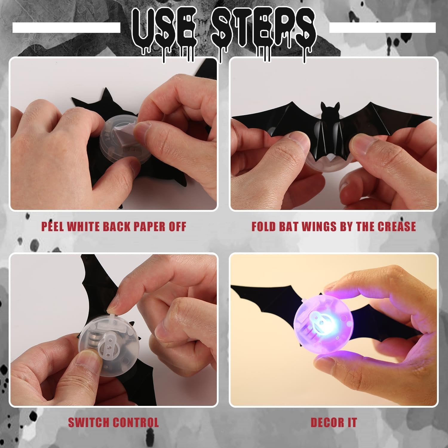 🔥 2026 HALLOWEEN EARLY SALE — 3D Light-Up Bat Decoration Set