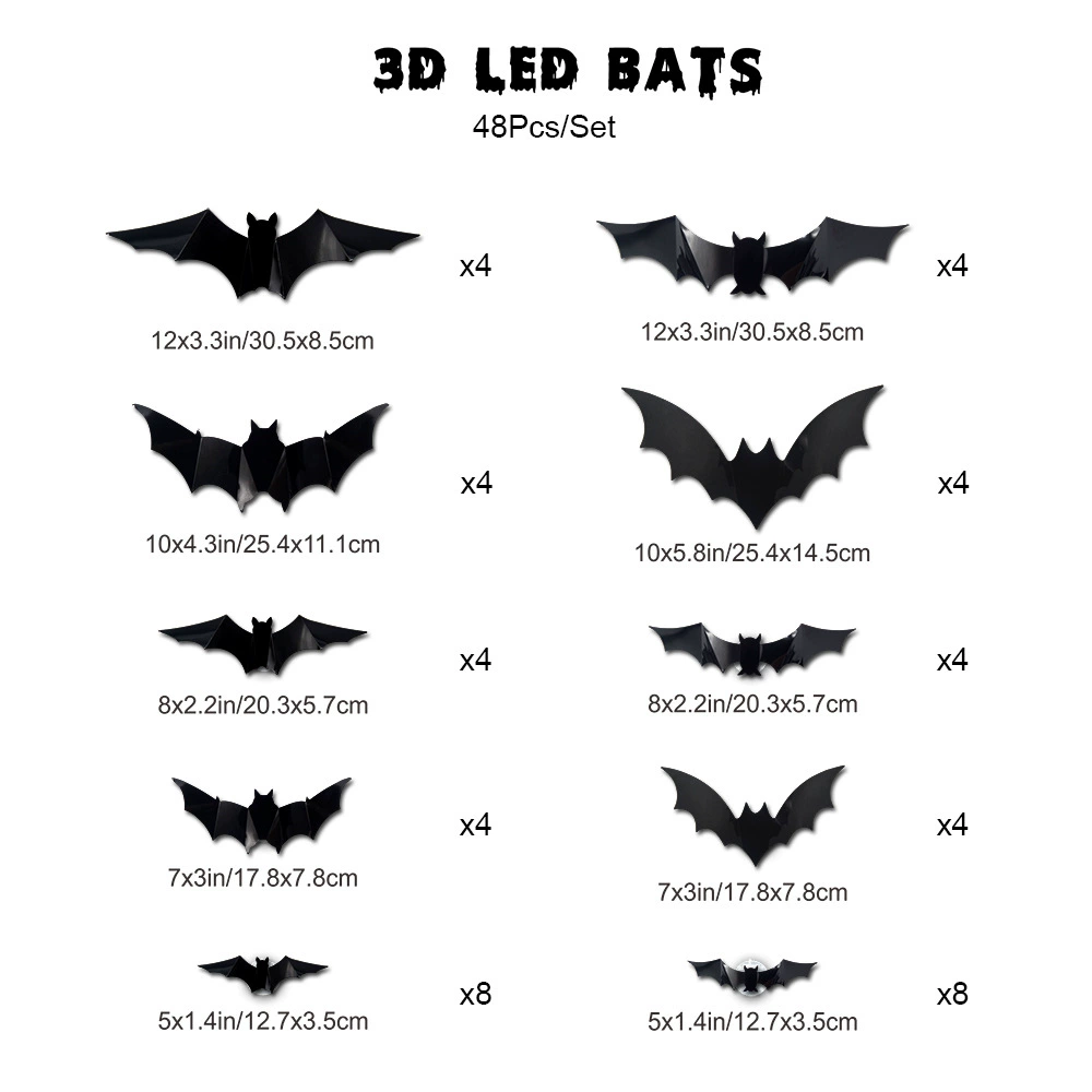 🔥 2026 HALLOWEEN EARLY SALE — 3D Light-Up Bat Decoration Set