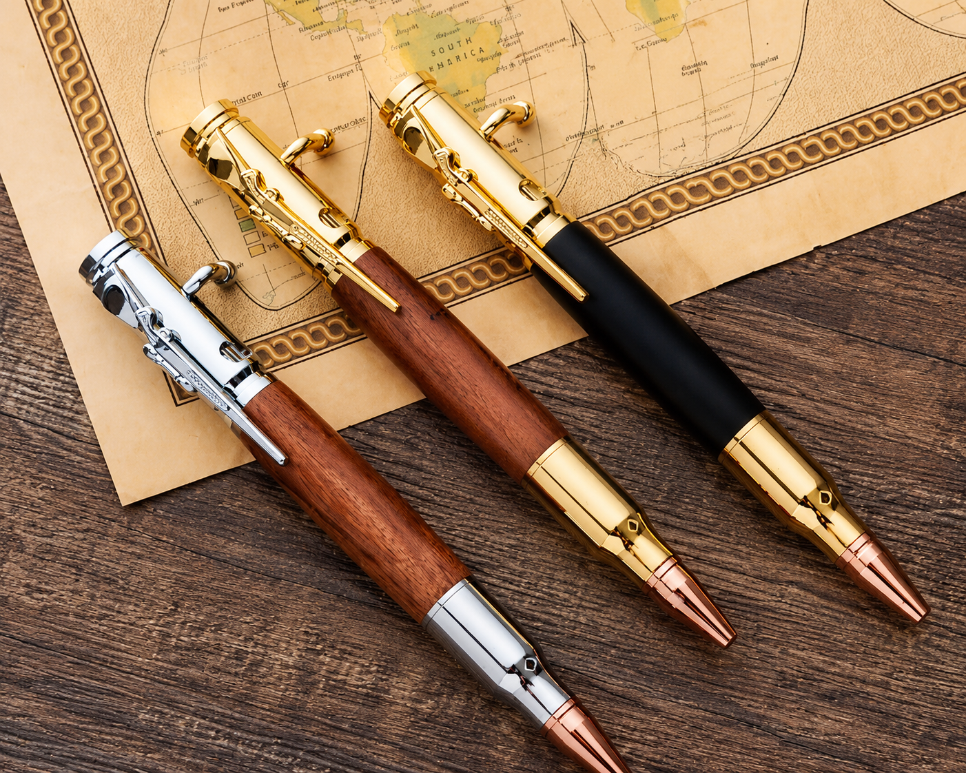 🖊100% Handmade Bolt Action Wooden Bullet PenTM | Crafted From Real Wood & Bullet Casing