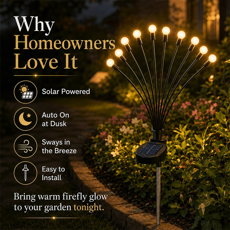 SolaBloom: Solar Firefly Garden Stake Lights